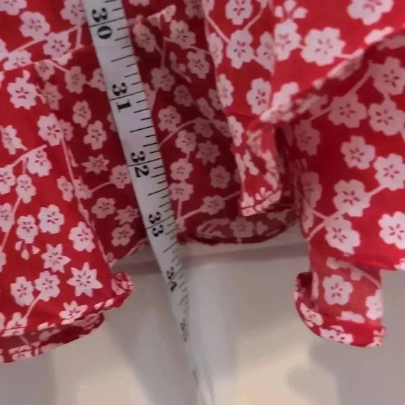 Saints + Secrets Red Floral Wrap Mini Dress - Picture 9 of 9